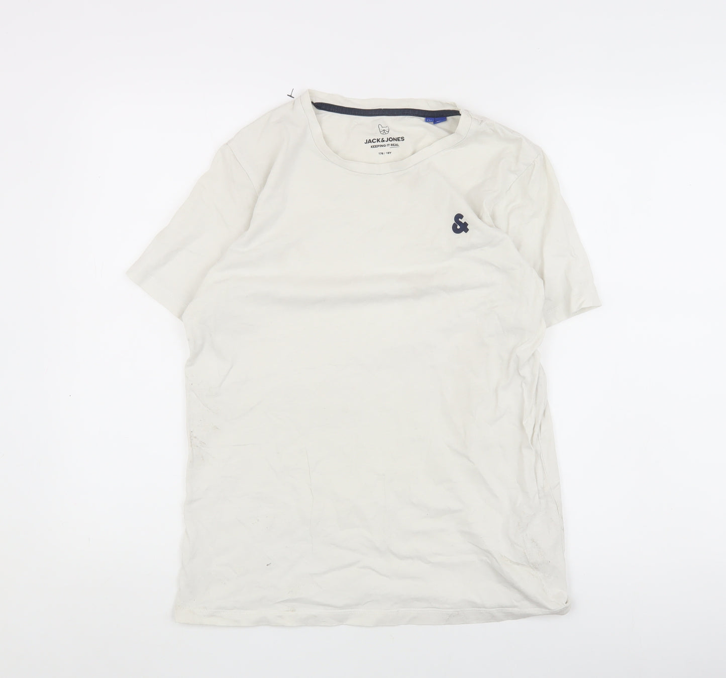 Jack & Jones Boys White Crew Neck T-Shirt - Size 16 Years