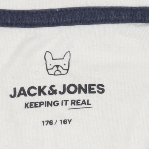 Jack & Jones Boys White Crew Neck T-Shirt - Size 16 Years