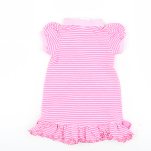 Disney Baby Girls Pink Striped Shirt Dress 12-18 Months
