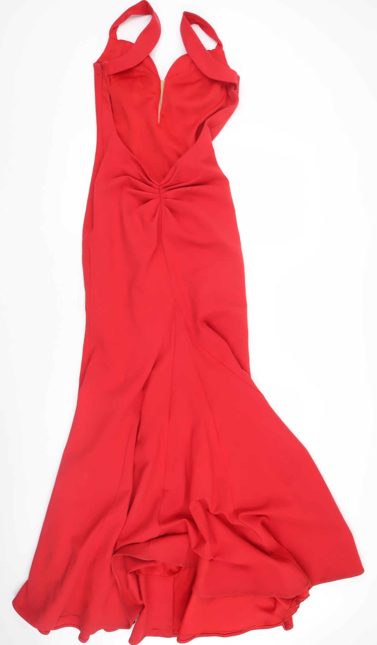 Sherri Hill Red Women's Halter Fit & Flare Dress L