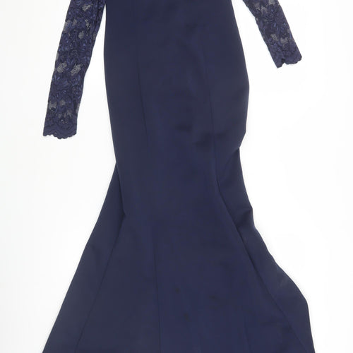 City Goddess Women's Blue Lace Bodycon Dress Size 8