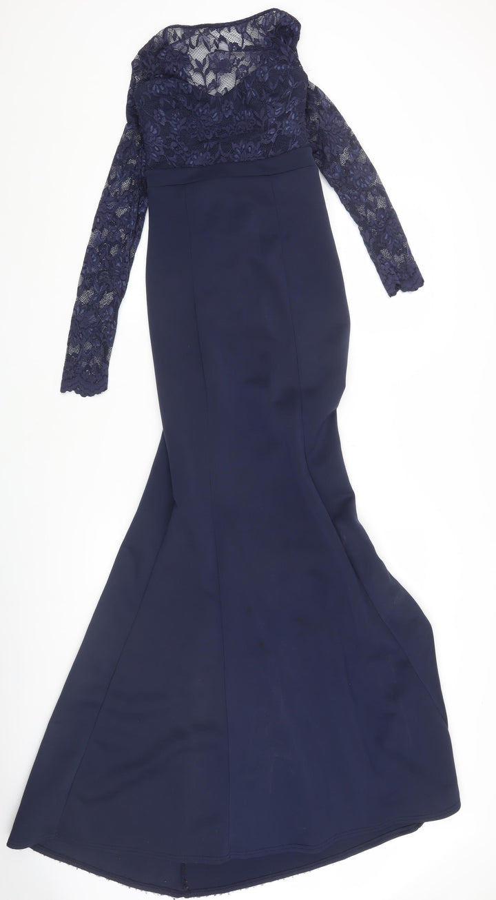 City Goddess Women's Blue Lace Bodycon Dress Size 8