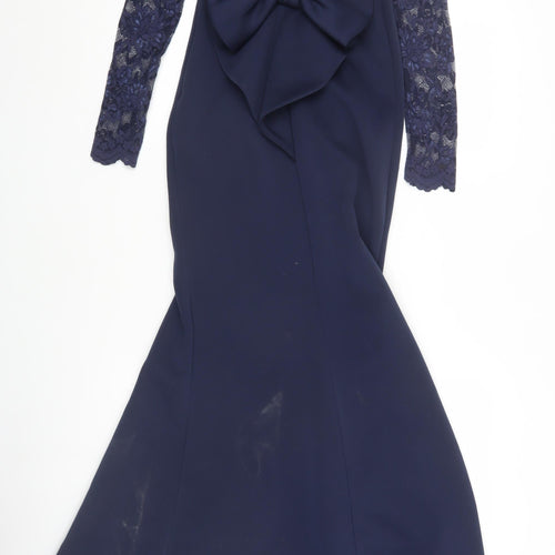 City Goddess Women's Blue Lace Bodycon Dress Size 8