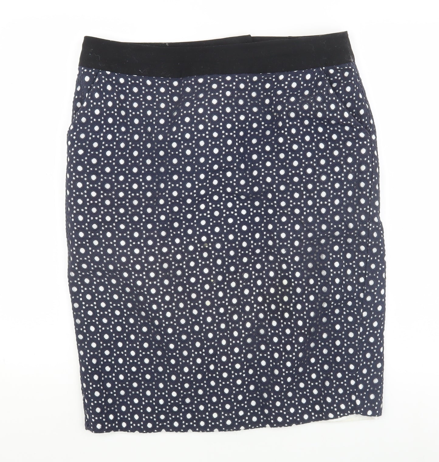 Jasper Conran Women's Blue Geometric Pencil Skirt Size 14