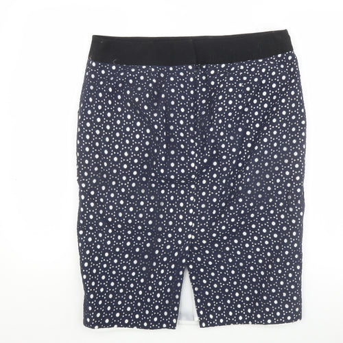 Jasper Conran Women's Blue Geometric Pencil Skirt Size 14