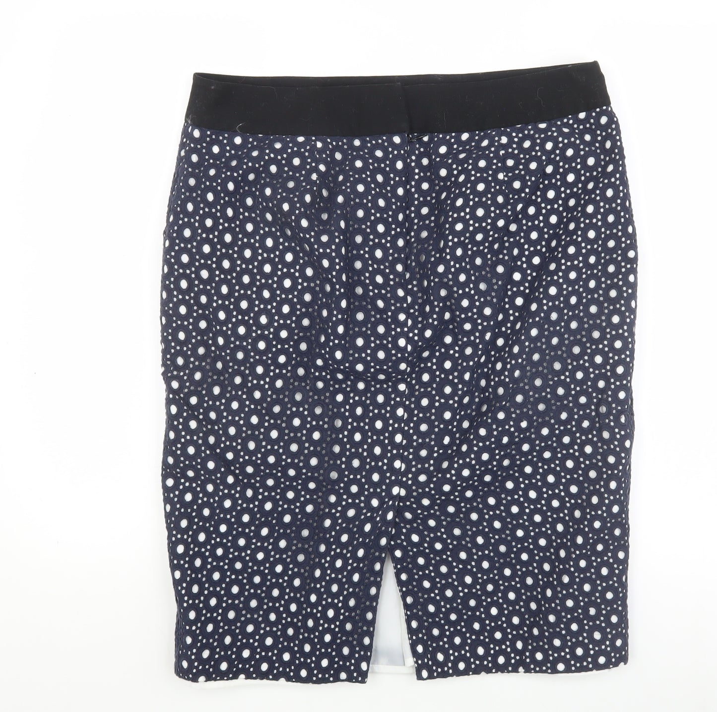 Jasper Conran Women's Blue Geometric Pencil Skirt Size 14