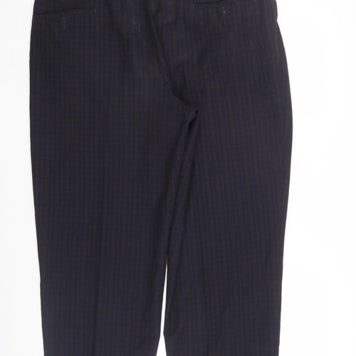 Marks & Spencer Men's Blue Check Trousers Size 40