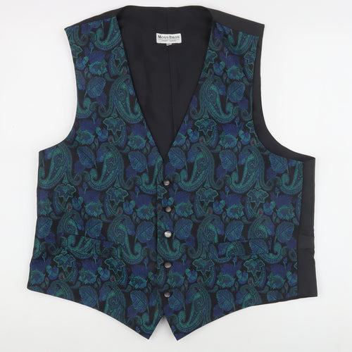 Moss Bros Men's Multicoloured Paisley XL Waistcoat