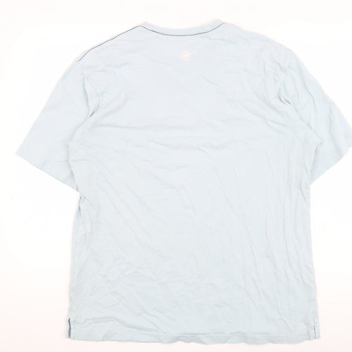 Bench Mens Blue XL Crew Neck T-Shirt, Logo Accent