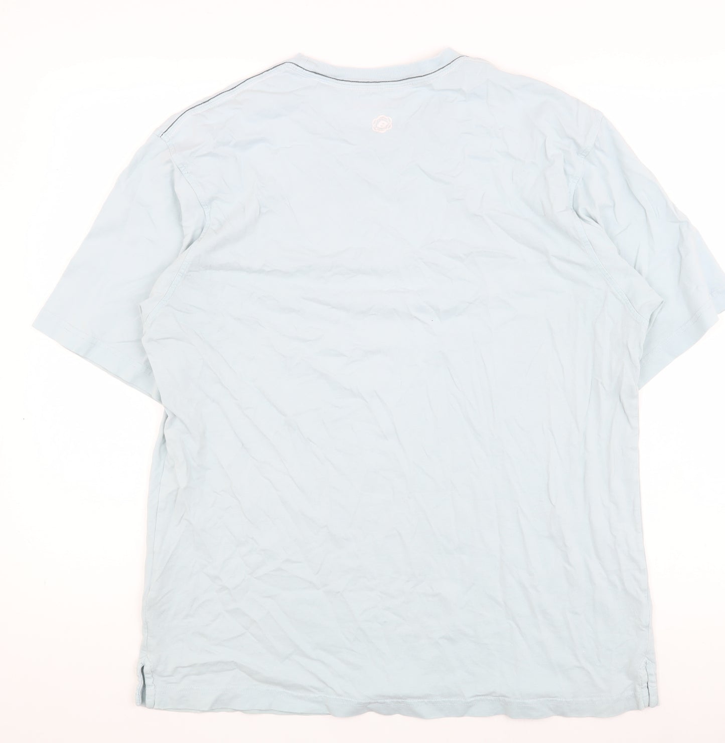 Bench Mens Blue XL Crew Neck T-Shirt, Logo Accent