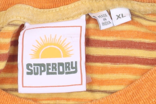 Superdry Men's Yellow Striped T-Shirt XL
