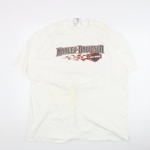 Harley Davidson Men's White 2XL Motorcycle T-Shirt
