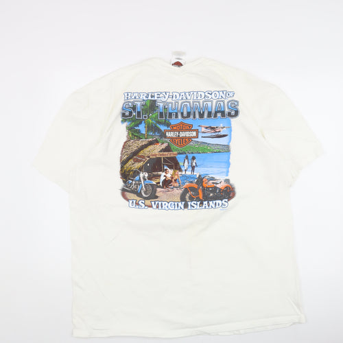 Harley Davidson Men's White 2XL Motorcycle T-Shirt