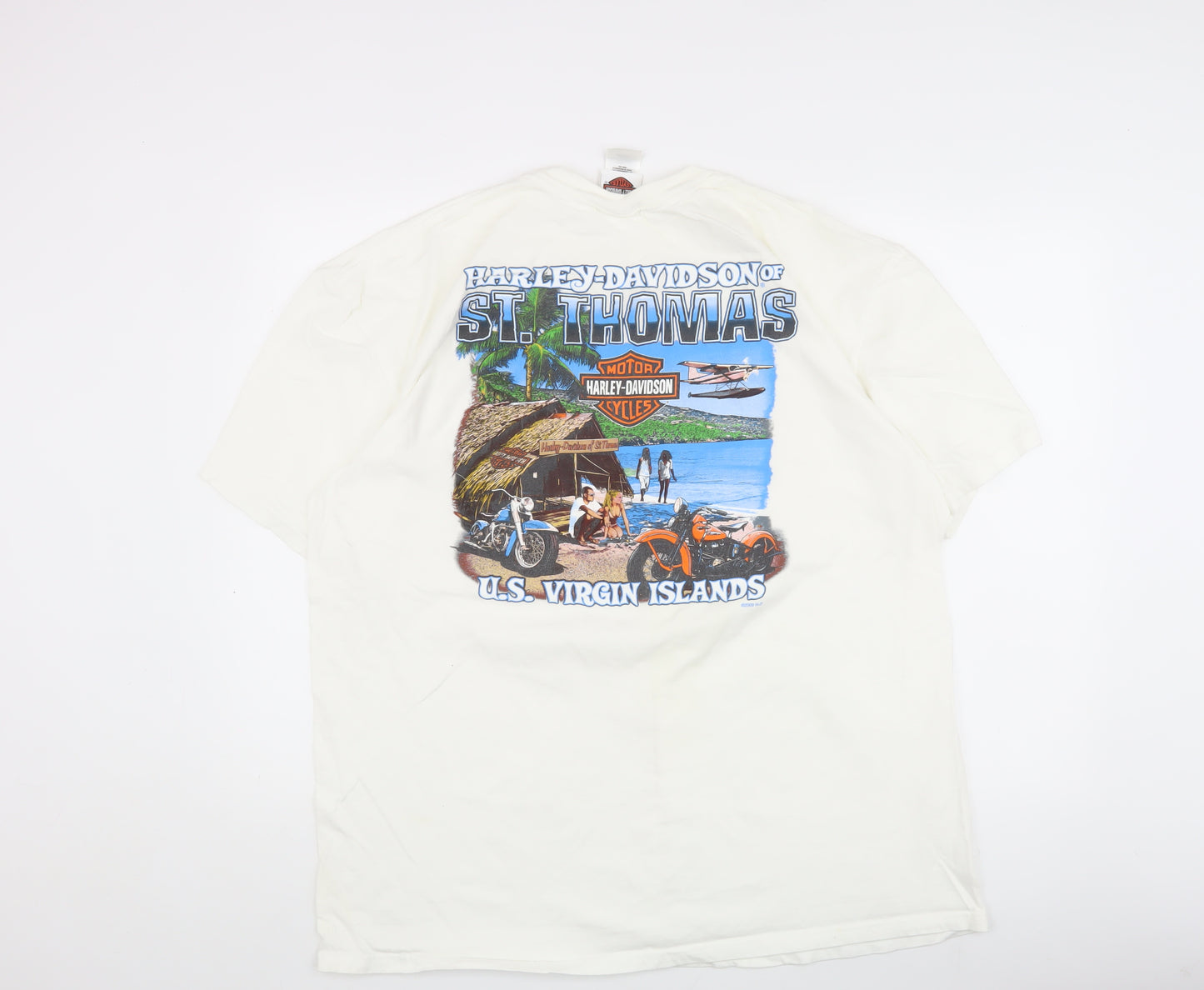 Harley Davidson Men's White 2XL Motorcycle T-Shirt