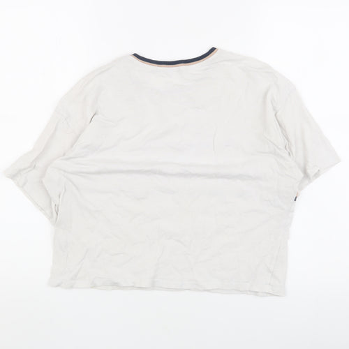 Pull & Bear Women's White Cropped T-Shirt, Size M