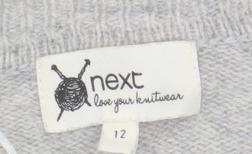 Next Women's Grey Cardigan, Size 12, Long Sleeve, Casual