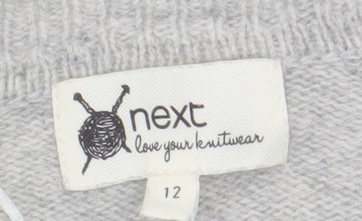 Next Women's Grey Cardigan, Size 12, Long Sleeve, Casual