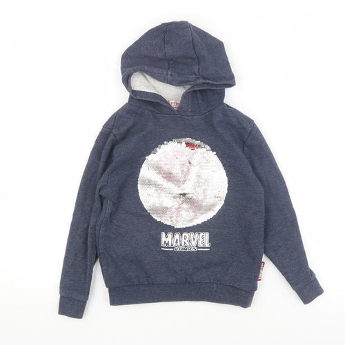 Marvel Boys Blue Sequin Hoodie Size 5/6