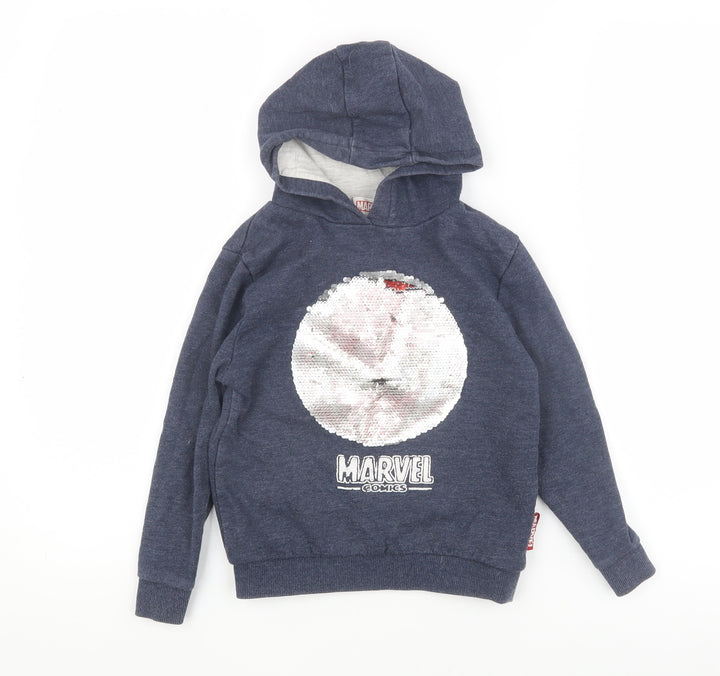Marvel Boys Blue Sequin Hoodie Size 5/6