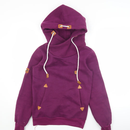 Women's Purple Pullover Hoodie, Size C, Logo Accents