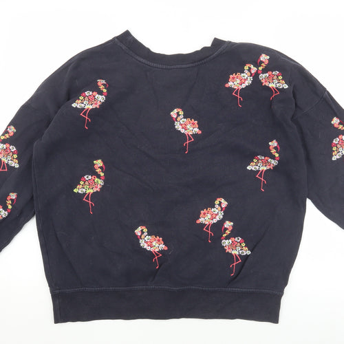 Next Women's Black Floral Pullover Sweatshirt Size 12