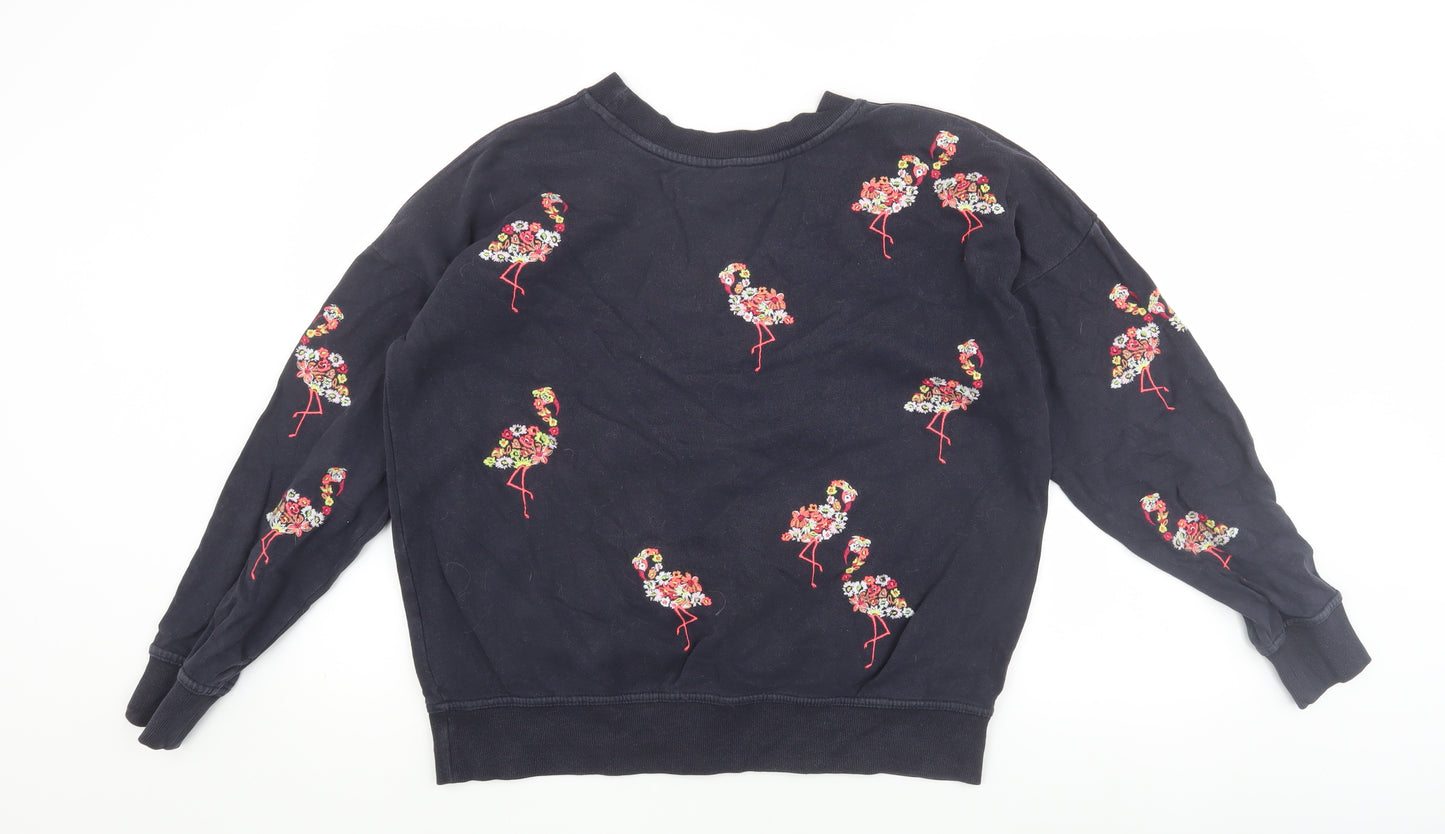 Next Women's Black Floral Pullover Sweatshirt Size 12