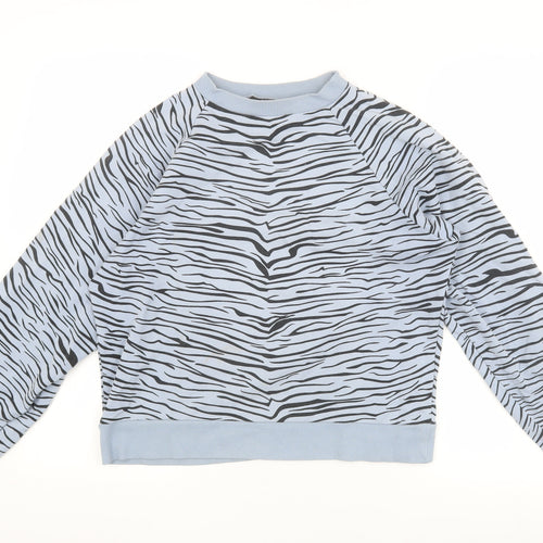 Fox & Taylor Women's Blue Animal Print Pullover Sweatshirt