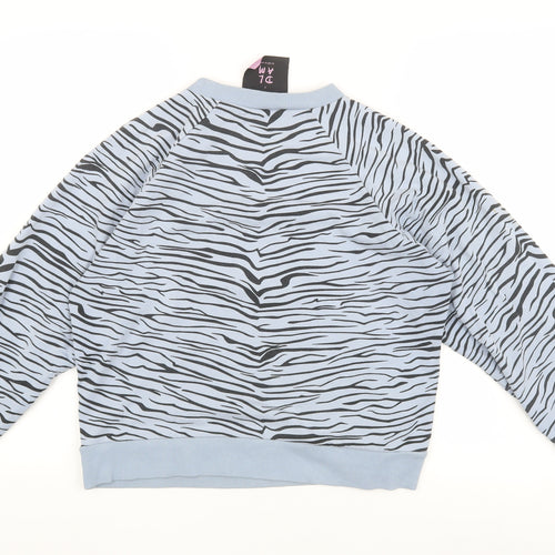 Fox & Taylor Women's Blue Animal Print Pullover Sweatshirt