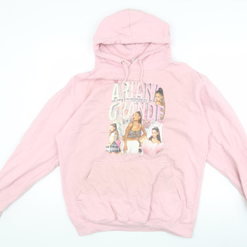 Women's Pink Celebrity Hooded Pullover Hoodie - M