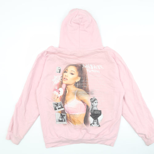 Women's Pink Celebrity Hooded Pullover Hoodie - M