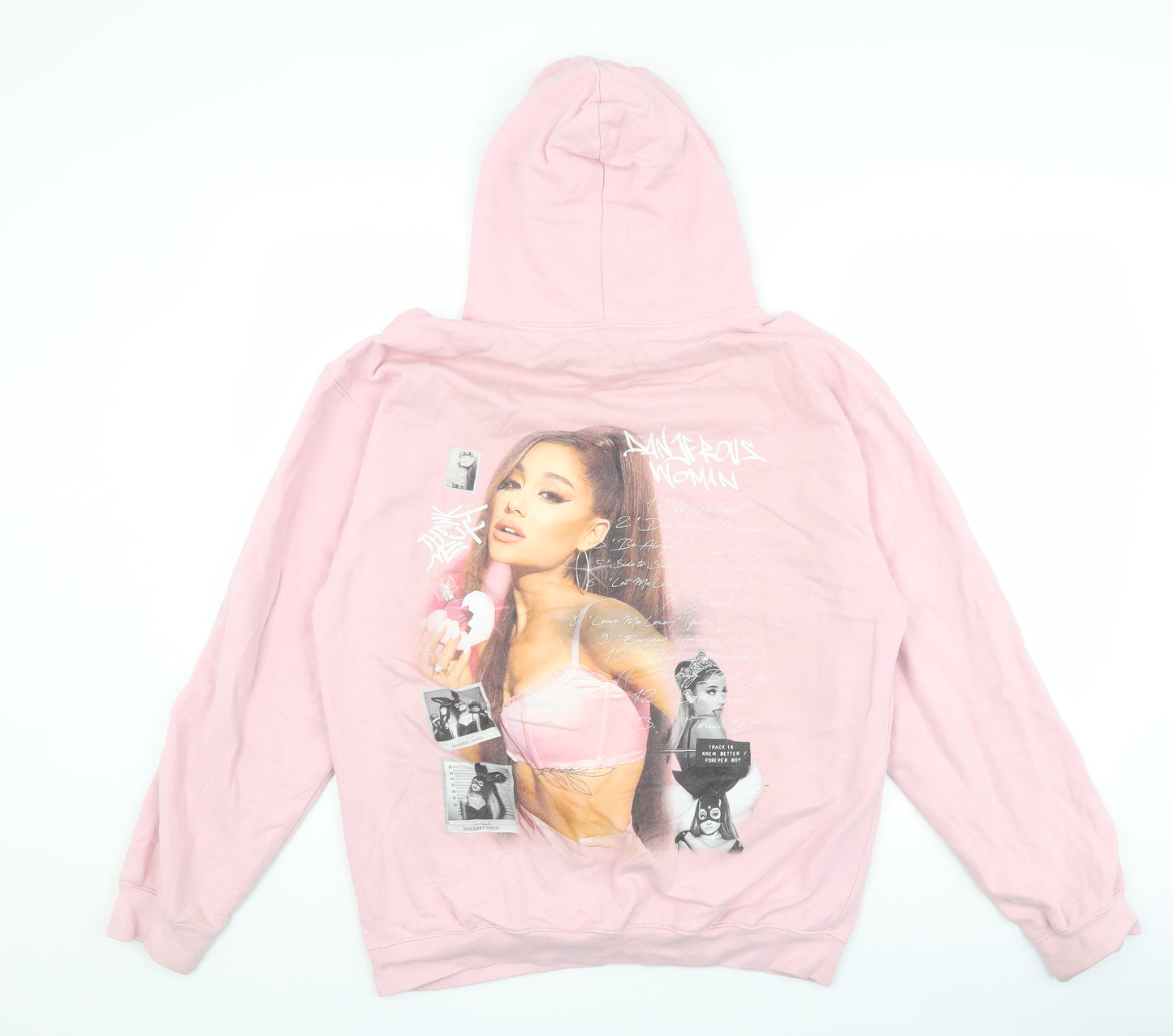Women's Pink Celebrity Hooded Pullover Hoodie - M