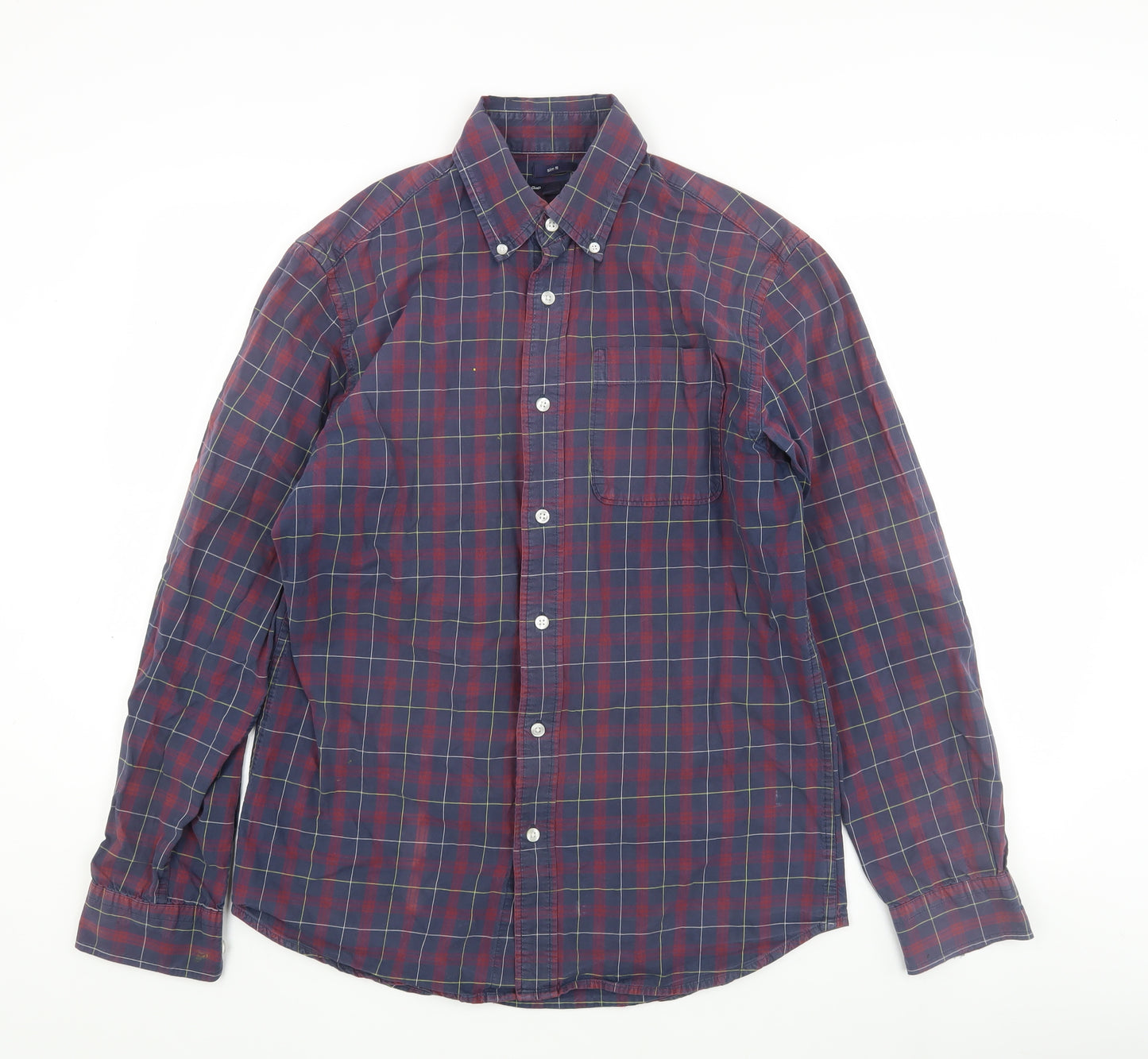 Gap Men's Multicoloured Slim Fit Check Shirt M