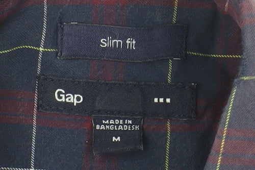 Gap Men's Multicoloured Slim Fit Check Shirt M