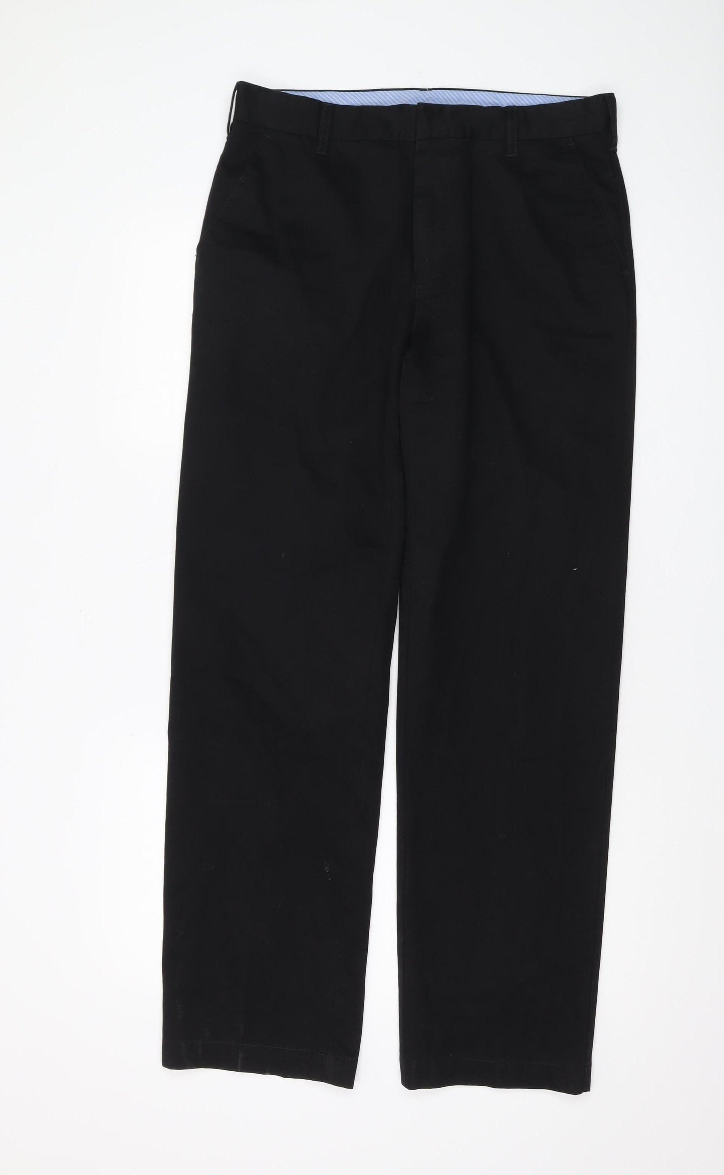 John Lewis Men's Black Cotton Chino Trousers, Size 32R