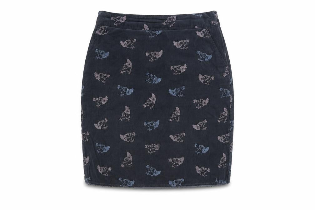Front view of White Stuff Women's Black Animal Print Pencil Skirt 10