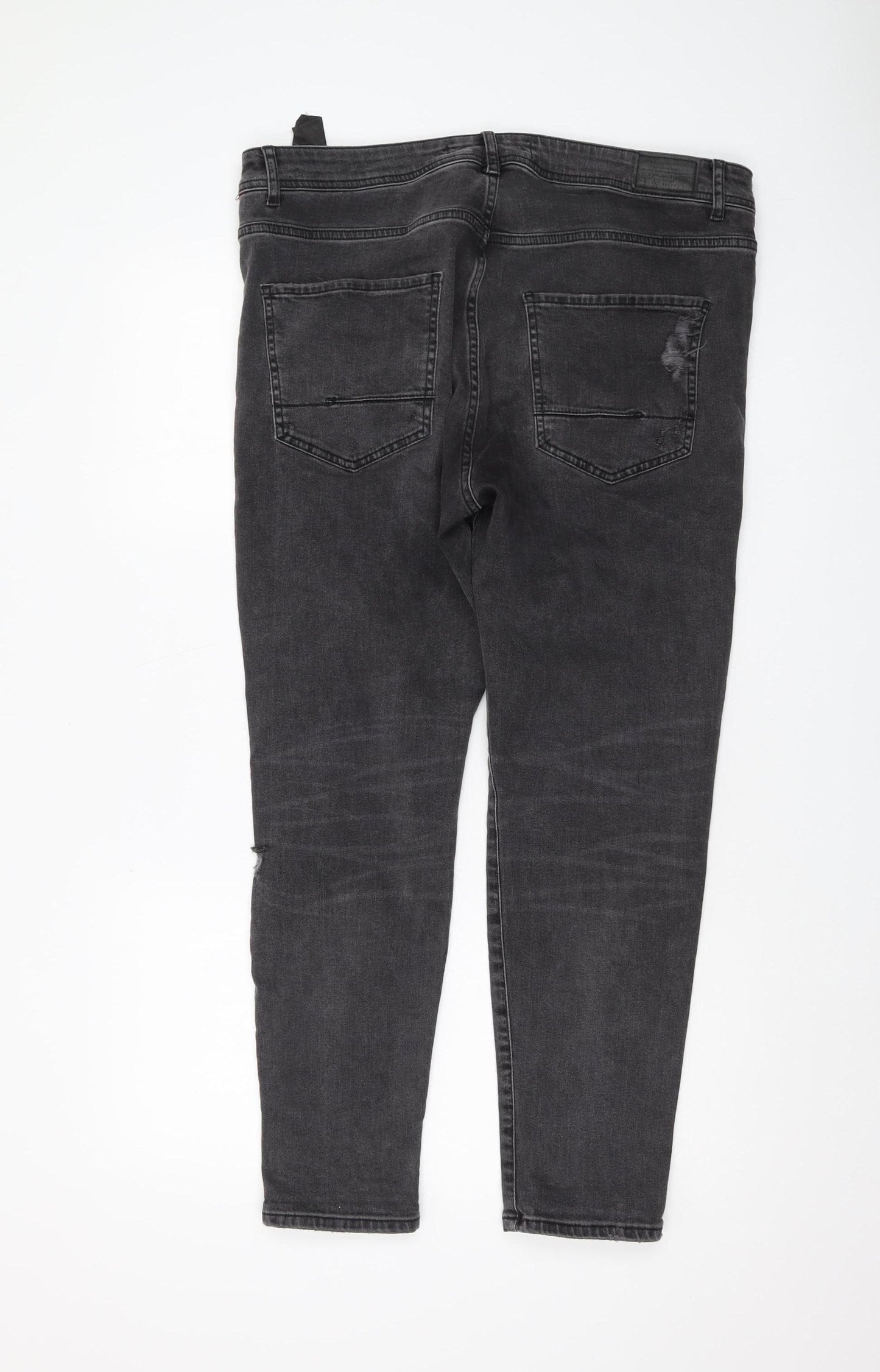 Zara Man Black Skinny Jeans, Men’s 36, Distressed Style