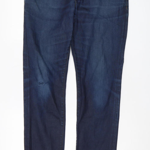 River Island Men's Blue Straight Leg Jeans L