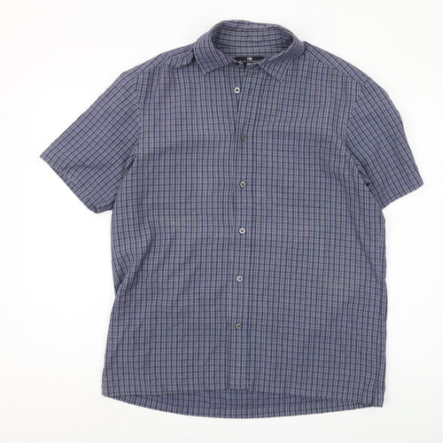 Marks and Spencer Blue Check Shirt, M, Men, Casual