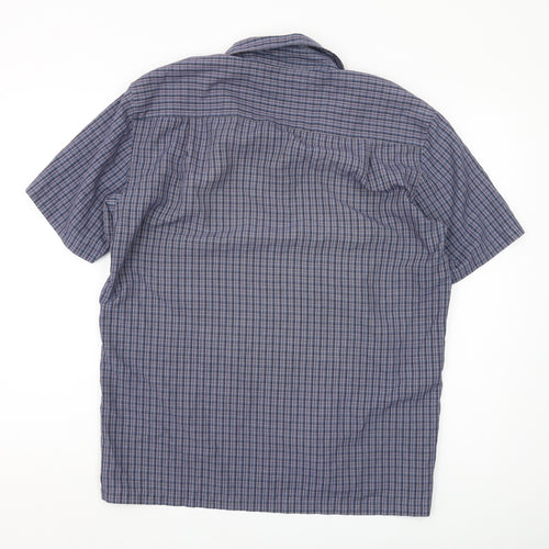 Marks and Spencer Blue Check Shirt, M, Men, Casual