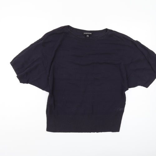 Warehouse Women's Black Cotton Pullover Jumper Size 12