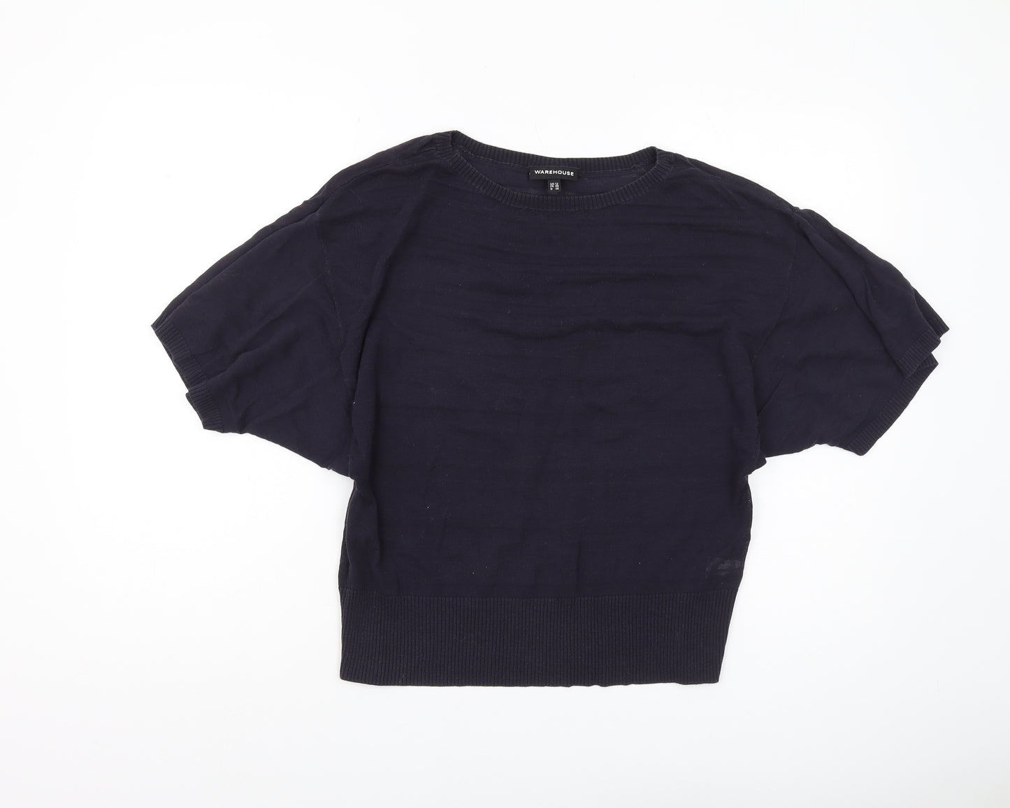 Warehouse Women's Black Cotton Pullover Jumper Size 12