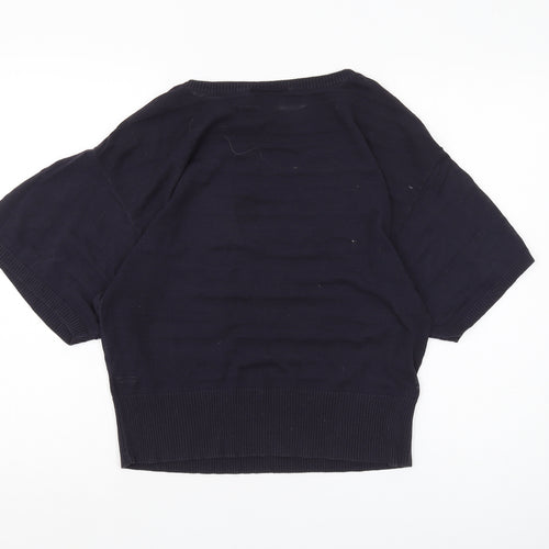 Warehouse Women's Black Cotton Pullover Jumper Size 12