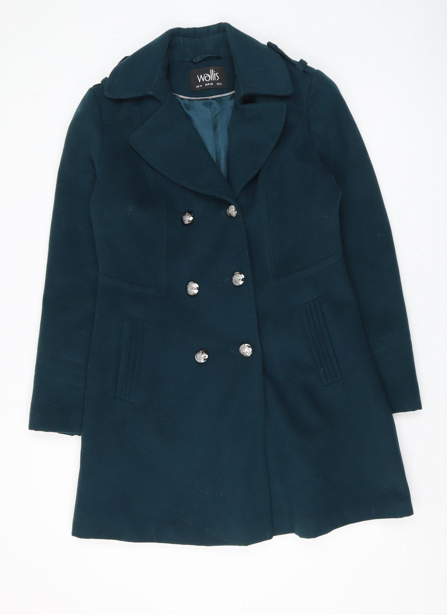 Wallis Women's Green Pea Coat Size 12