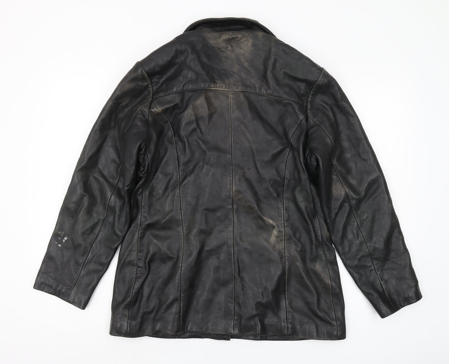 Louis Louise Women's Black Leather Overcoat M