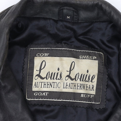 Louis Louise Women's Black Leather Overcoat M