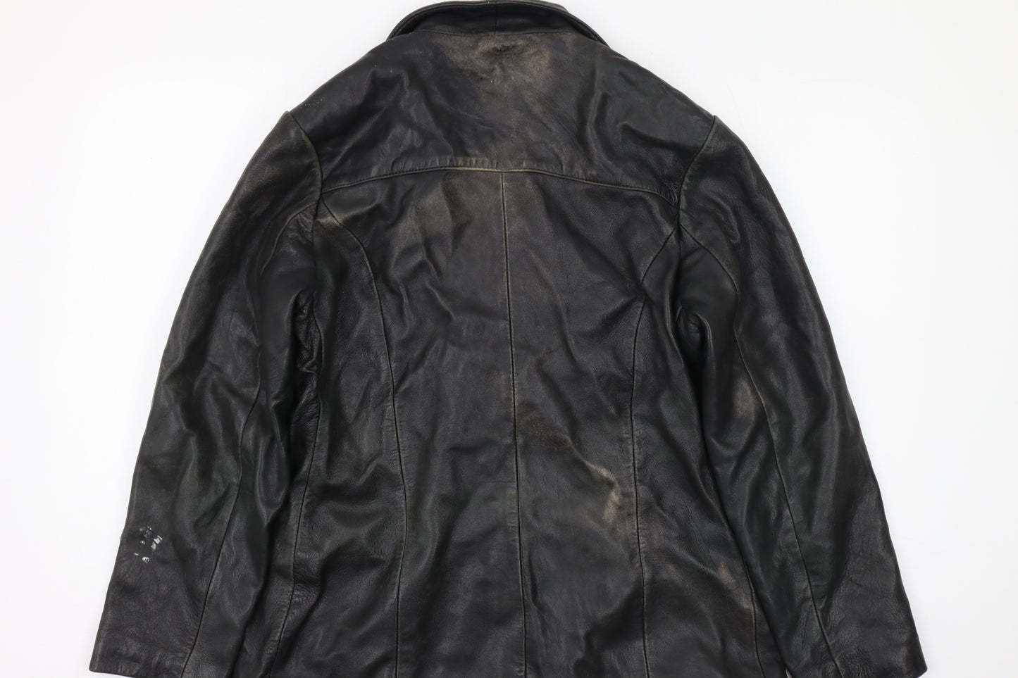 Louis Louise Women's Black Leather Overcoat M