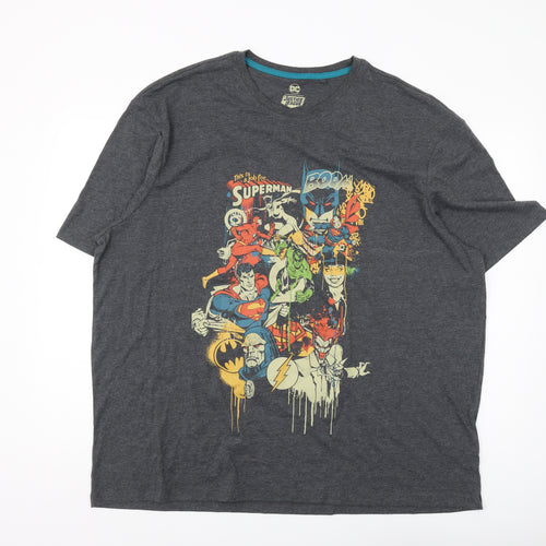 DC Justice League Grey 3XL Men's Graphic T-Shirt