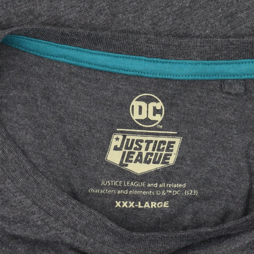 DC Justice League Grey 3XL Men's Graphic T-Shirt