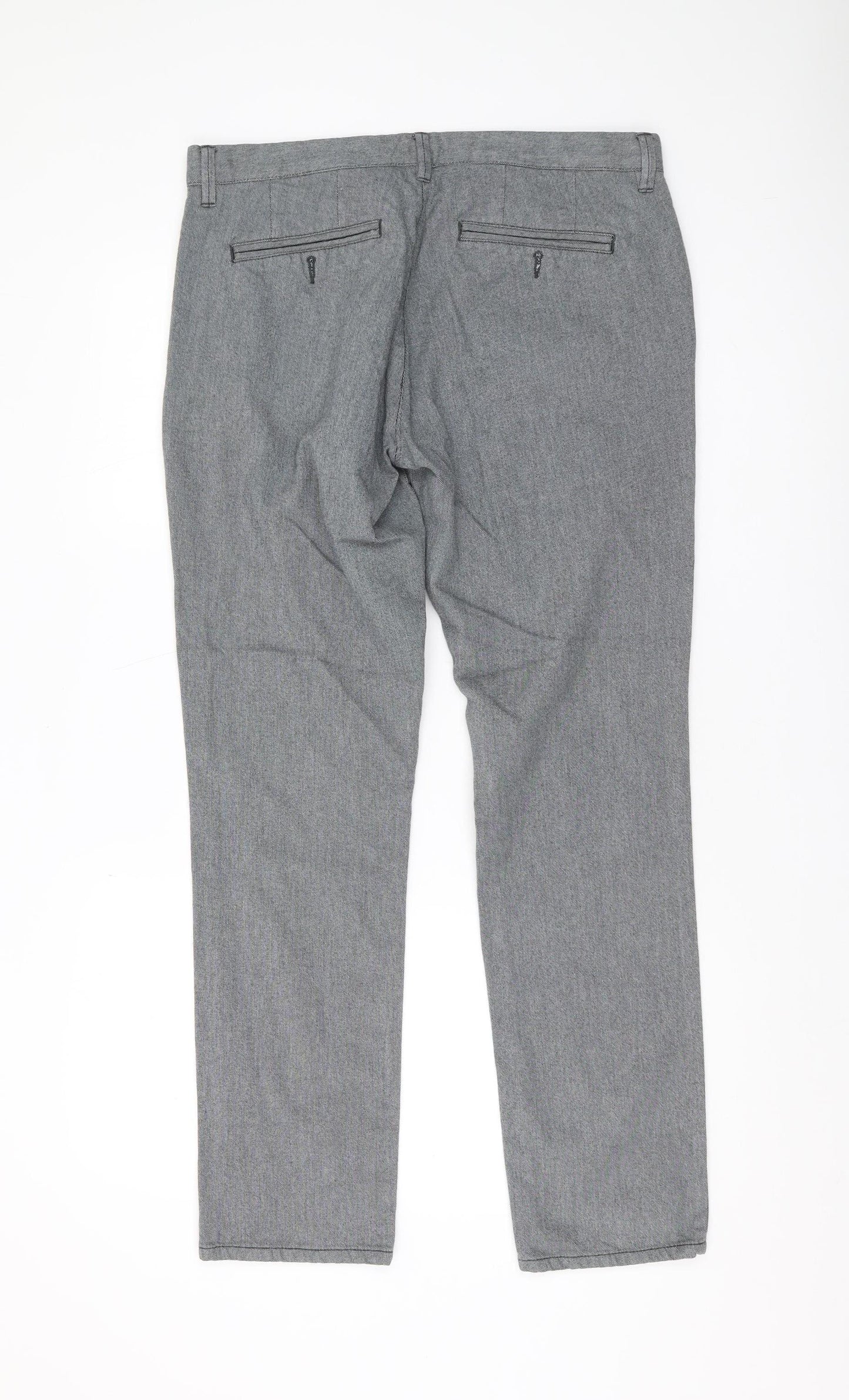 Next Men's Grey Slim Fit Chino Trousers Size 34