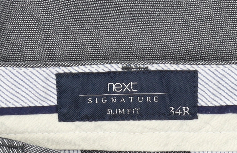 Next Men's Grey Slim Fit Chino Trousers Size 34